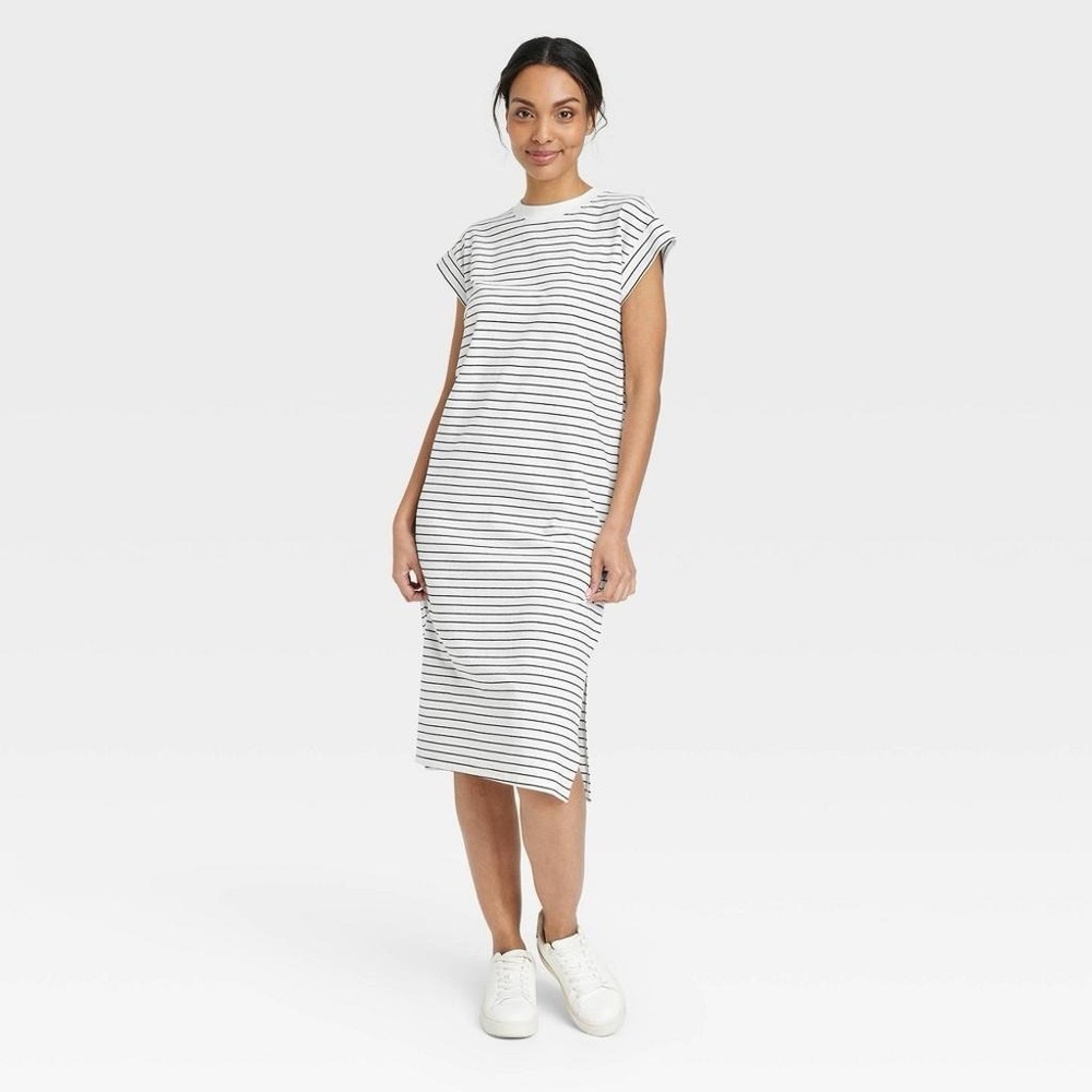 a new day Striped Midi T-Shirt Dress - XL